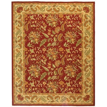Safavieh 8 ft. x 8 ft. Square- Country and Floral Chelsea Red Hand Hooked Rug HK141C-8SQ